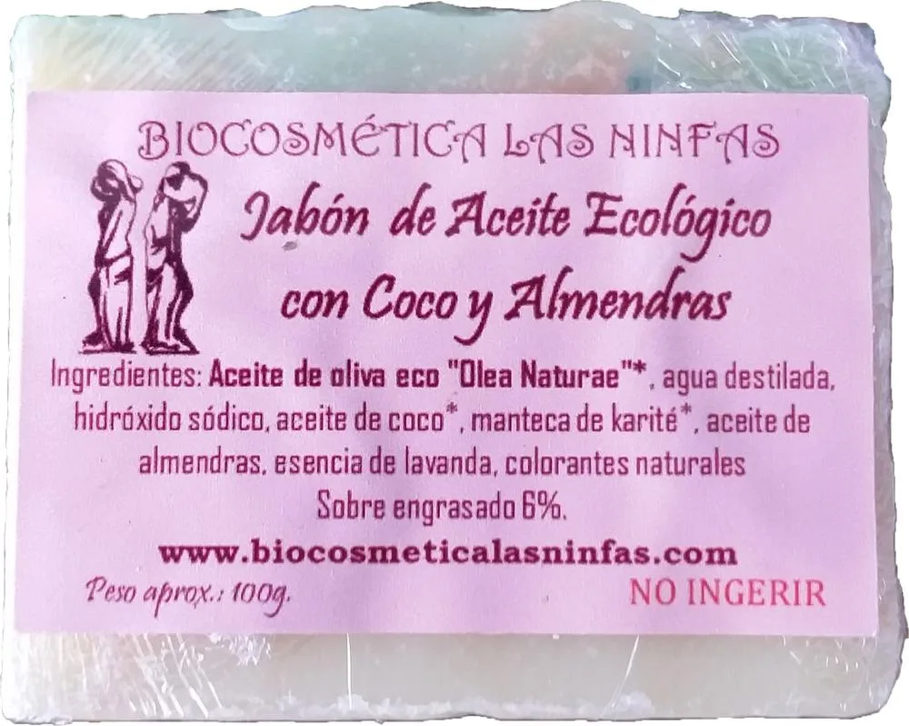 Jabón de Aceite Ecológico con Coco y Almendras 100g